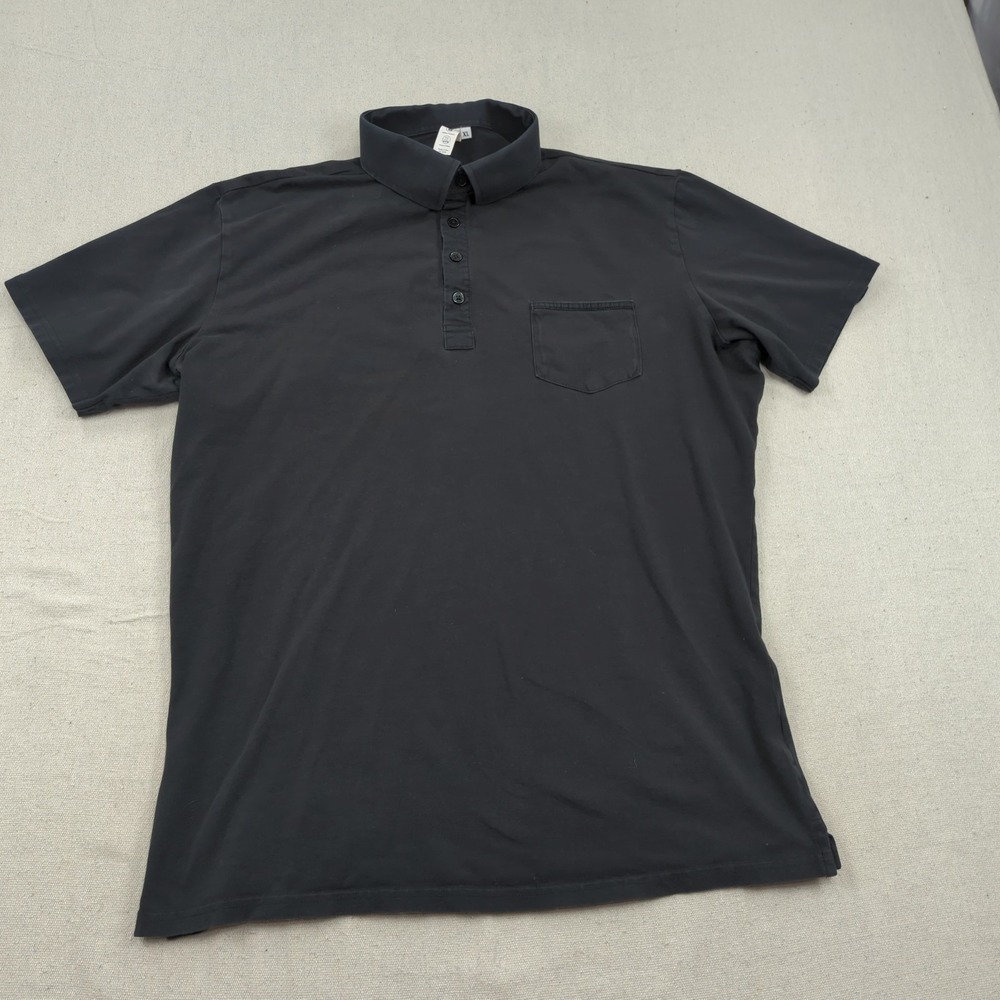 State & Liberty Shirt‎ Mens Extra Large Black Polo Short Sleeve